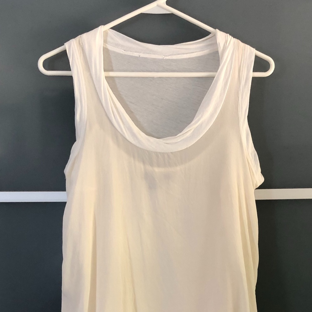 DKNY Silk/Jersey Sleeveless Blouse w/ Camisole